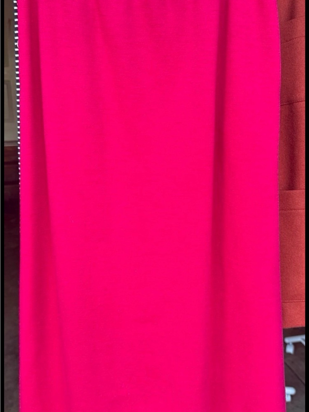 Vintage Hot Pink Maxi Skirt - Bold Solid Hue-and black and white shirt